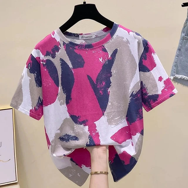 Tie Dye Print Vintage T-Shirt for Women