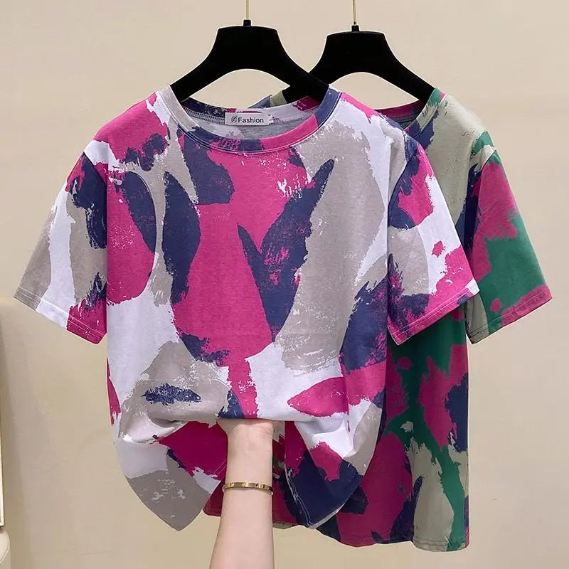 Tie Dye Print Vintage T-Shirt for Women