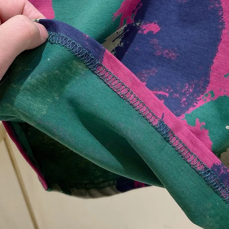 Tie Dye Print Vintage T-Shirt for Women