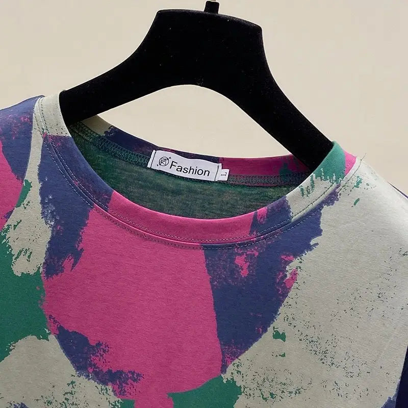 Tie Dye Print Vintage T-Shirt for Women