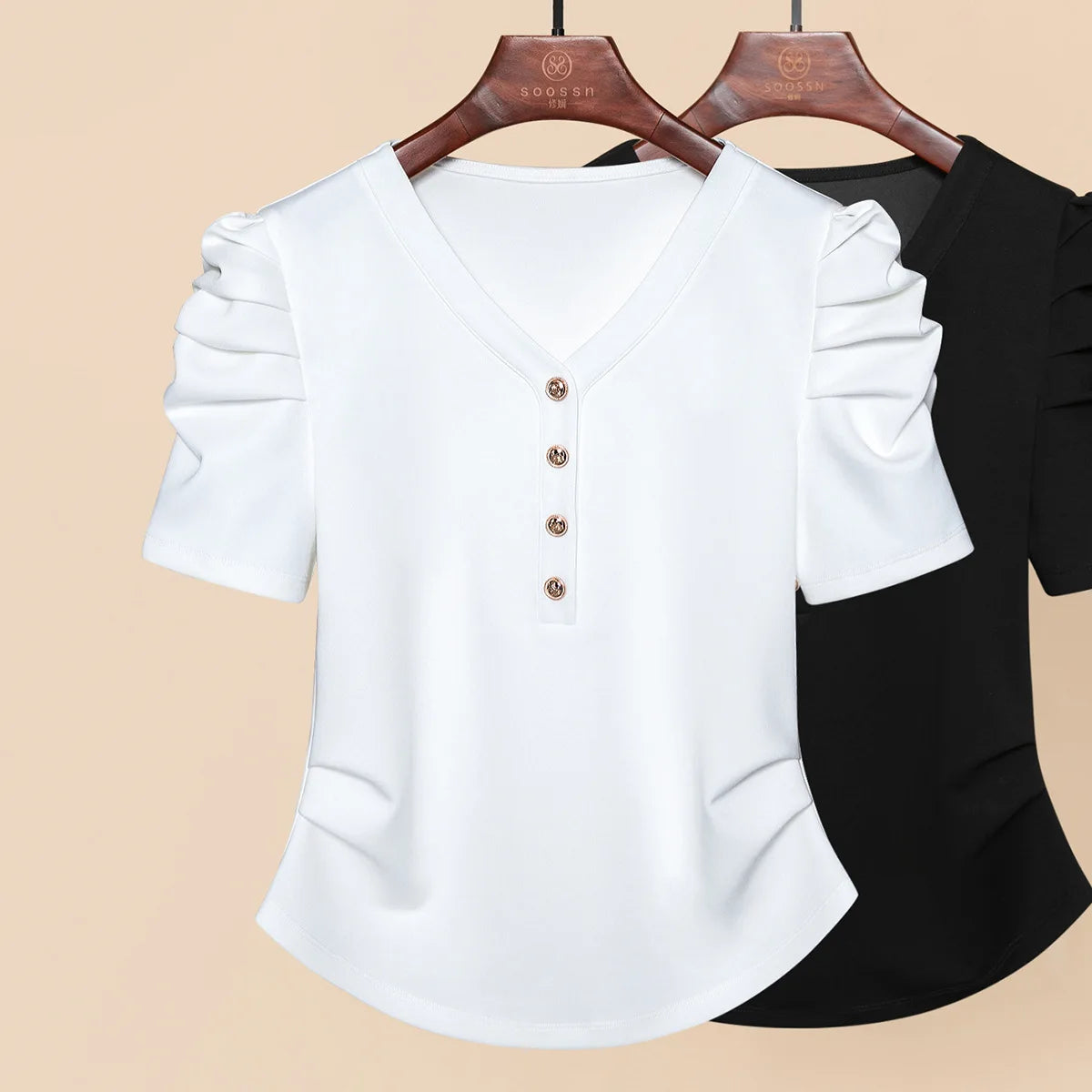 SoleilChic Schwarze Sommer T-Shirts