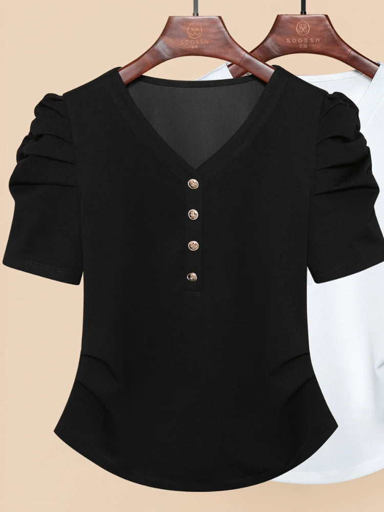 SoleilChic Schwarze Sommer T-Shirts