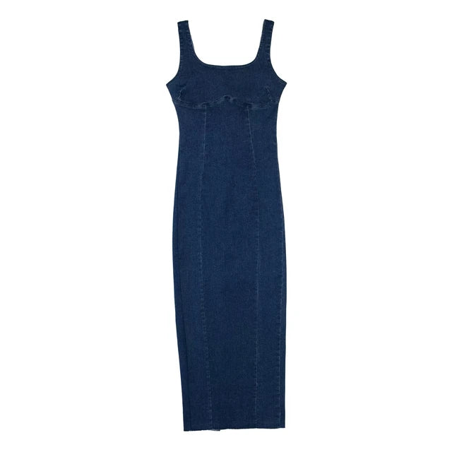 Zomer Retro Denim Jurk van BlueWave Fashions
