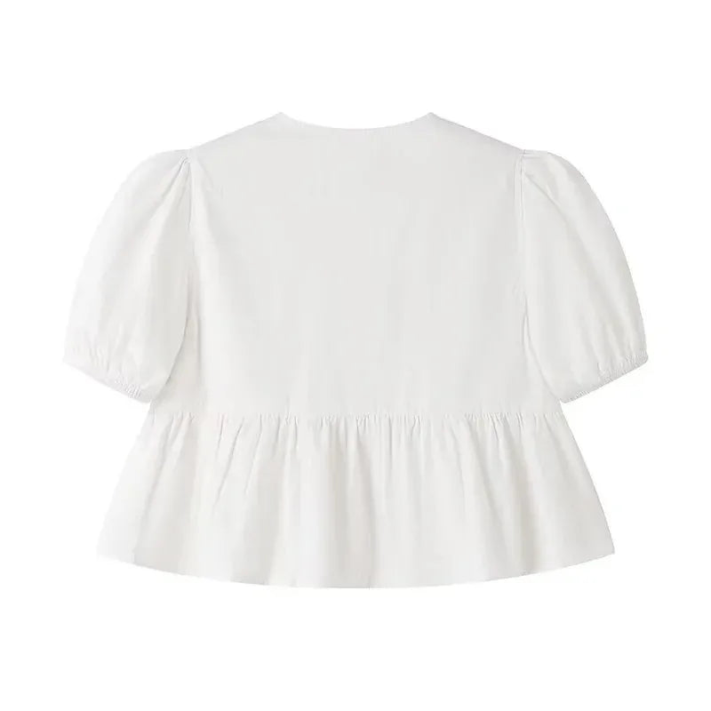 Paradise Bloom White Crop Top