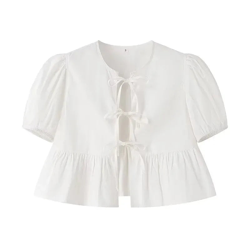 Paradise Bloom Weißes Crop Top