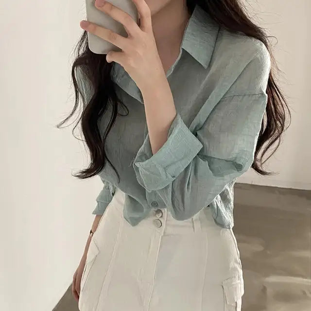 Sommerbrise Einfarbig Anti Bluse