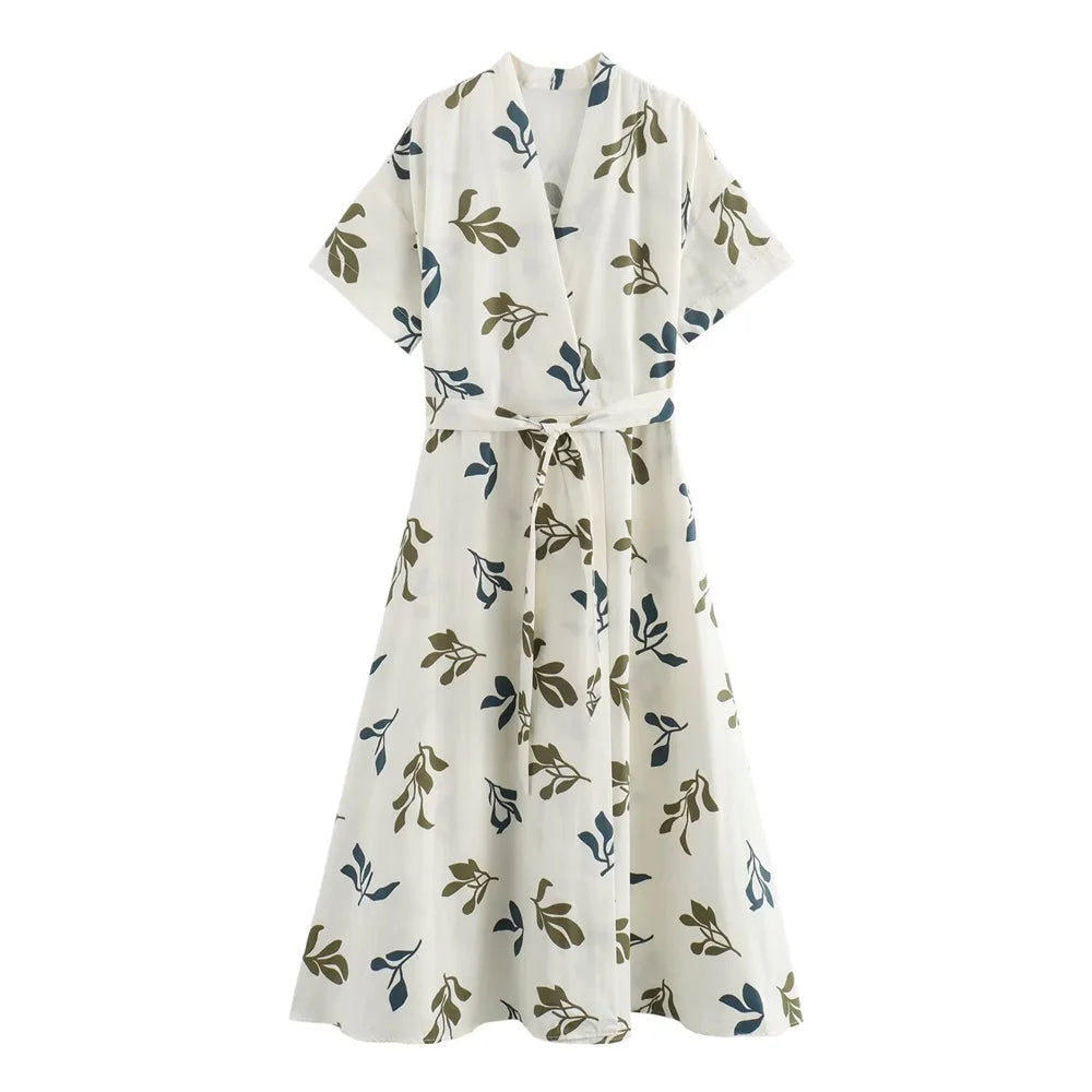 HelderHemel Zomerjurk Met Poplin Print