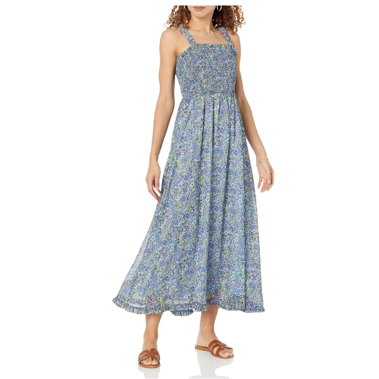 Aura Flower Dress with Smocked Bodice