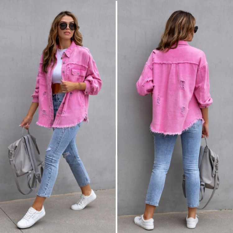 Urban Edge zerrissene Jeansjacke