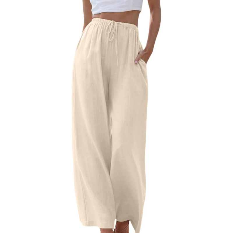 Luxora Elegante Pantaloni di Cotone e Lino