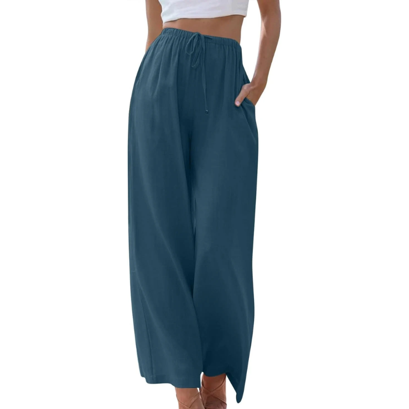 Luxora Elegante Pantaloni di Cotone e Lino