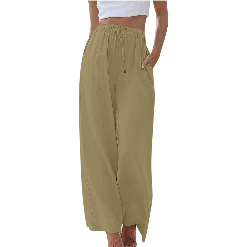 Luxora Elegante Pantaloni di Cotone e Lino