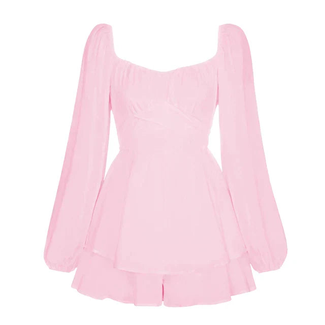 Vanessa | Ruffle Dream Minijurk met lange mouwen