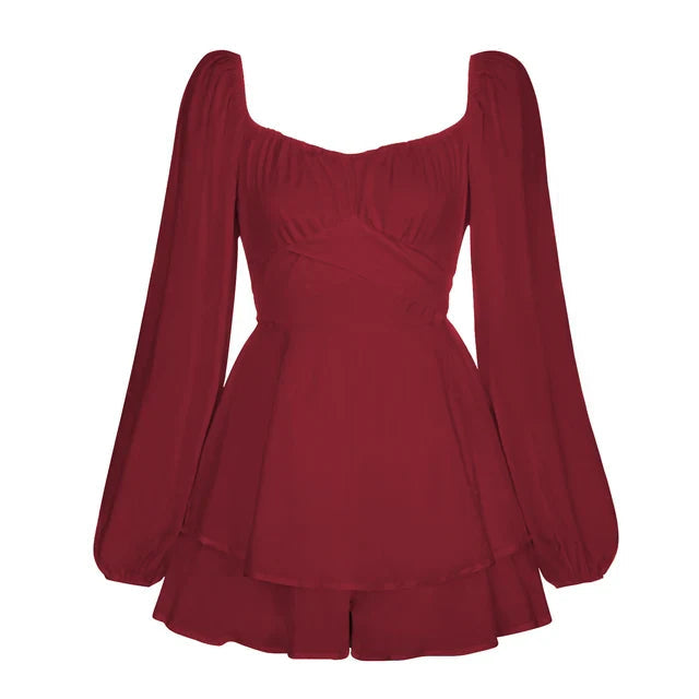Vanessa | Ruffle Dream Minijurk met lange mouwen