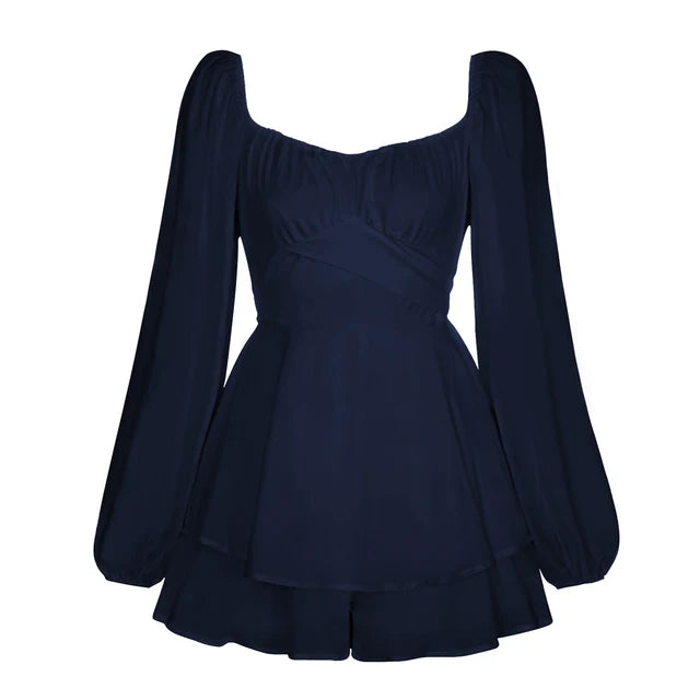 Vanessa | Ruffle Dream Minijurk met lange mouwen