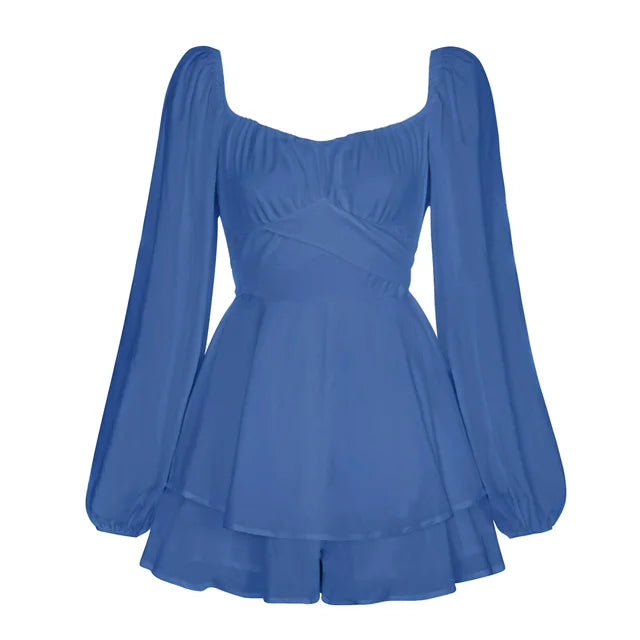 Vanessa | Ruffle Dream Minijurk met lange mouwen