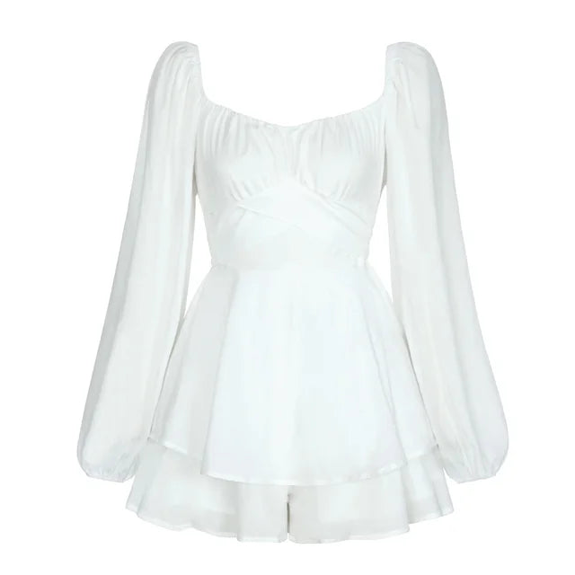 Vanessa | Ruffle Dream Minijurk met lange mouwen