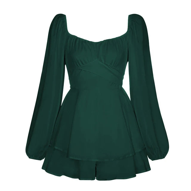 Vanessa | Ruffle Dream Minijurk met lange mouwen