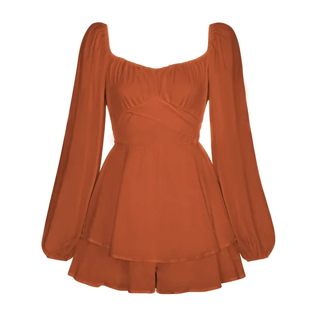 Vanessa | Ruffle Dream Minijurk met lange mouwen