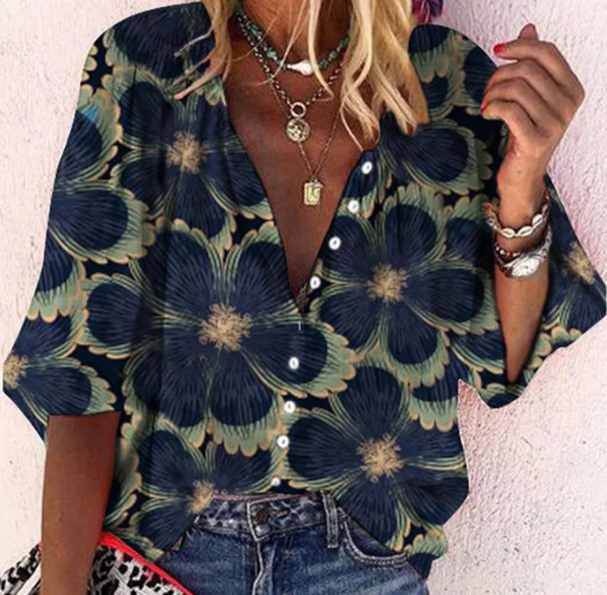 Vanessa | Trendy Boho Casual V-hals Blouse