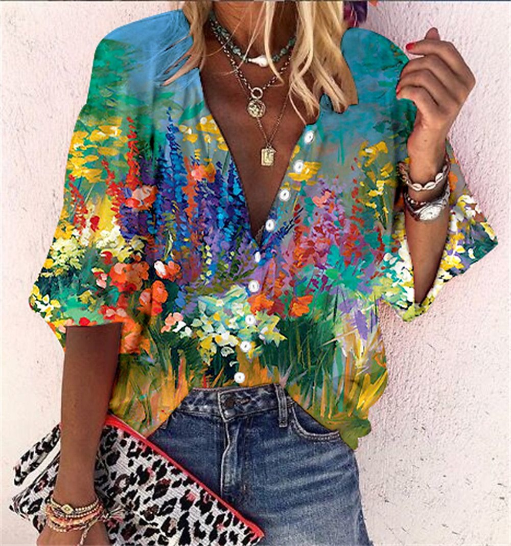 Vanessa | Trendy Boho Casual V-hals Blouse