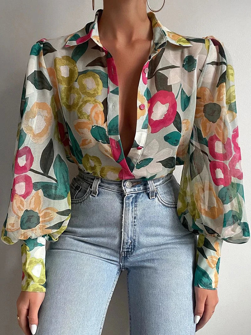 Amélie Couture Vintage Camicetta a Fiori