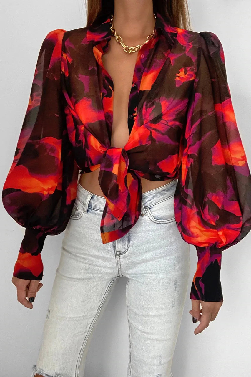 Amélie Couture Vintage Camicetta a Fiori
