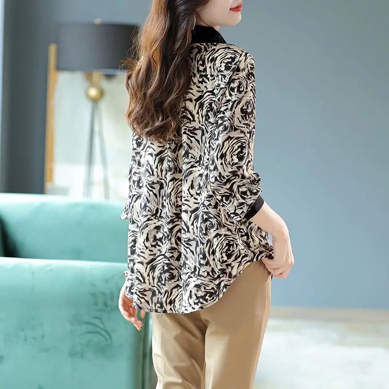 Vintage Chiffon Blouse with Pleat Details