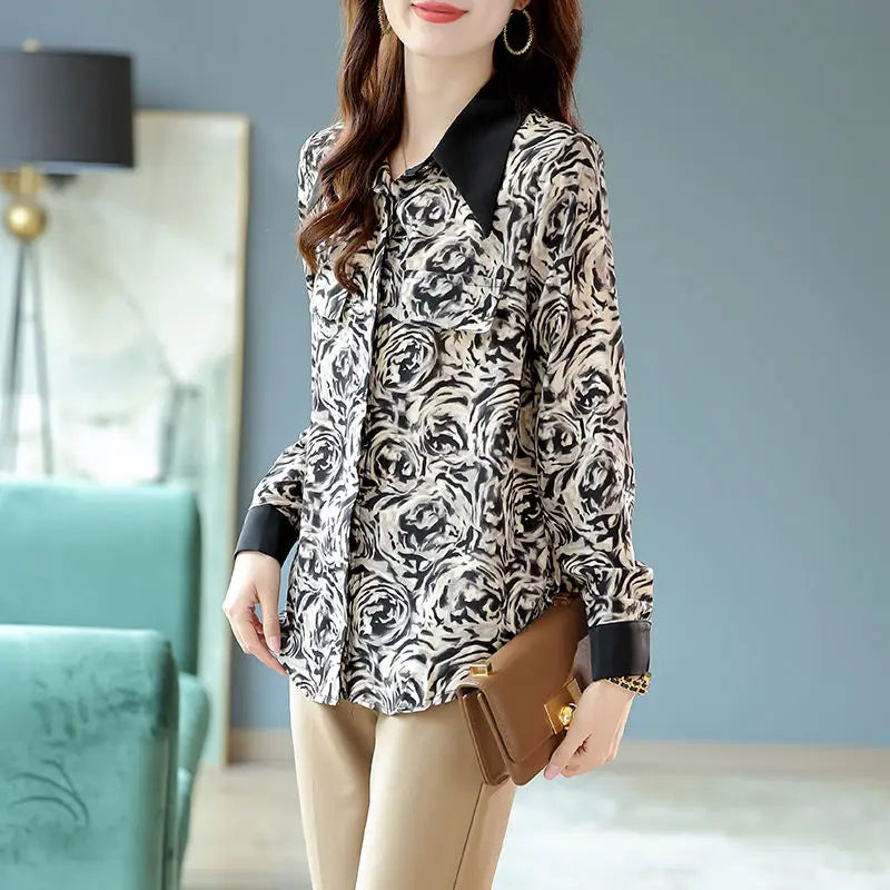 Vintage Chiffon Blouse with Pleat Details