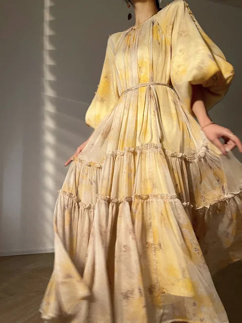 Zomerse Midi Jurk met Prints van Bella Éclat
