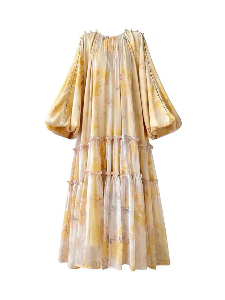 Zomerse Midi Jurk met Prints van Bella Éclat