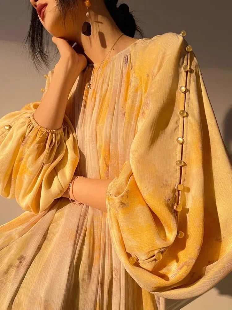 Zomerse Midi Jurk met Prints van Bella Éclat