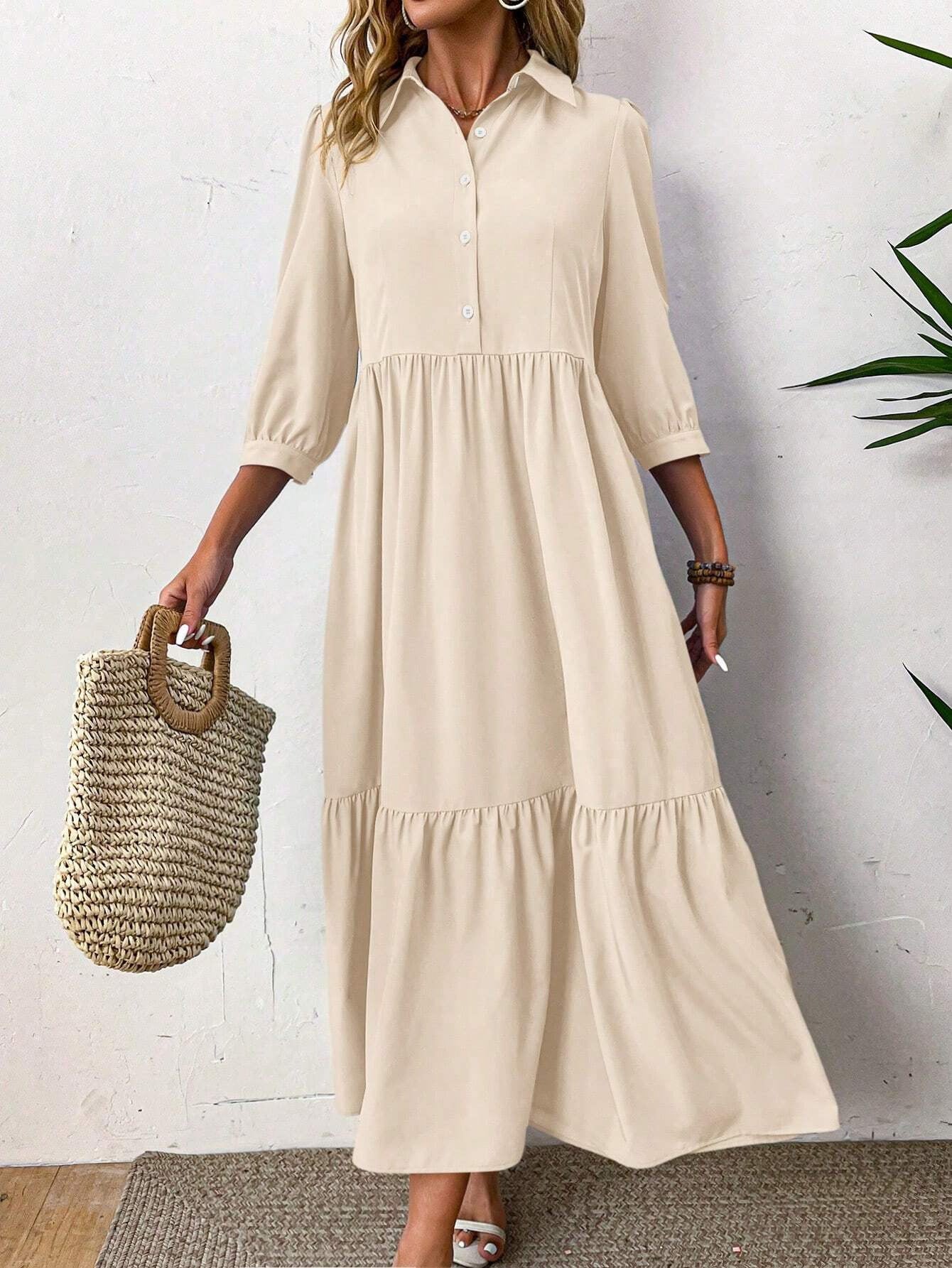 Vittoria | Elegante maxi-jurk met kraag