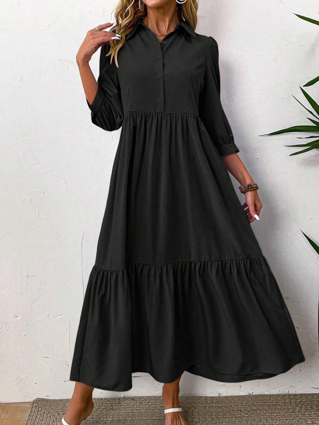 Vittoria | Elegante maxi-jurk met kraag