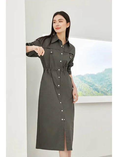 Fashionable Cargo Shirt Dress by Vlim