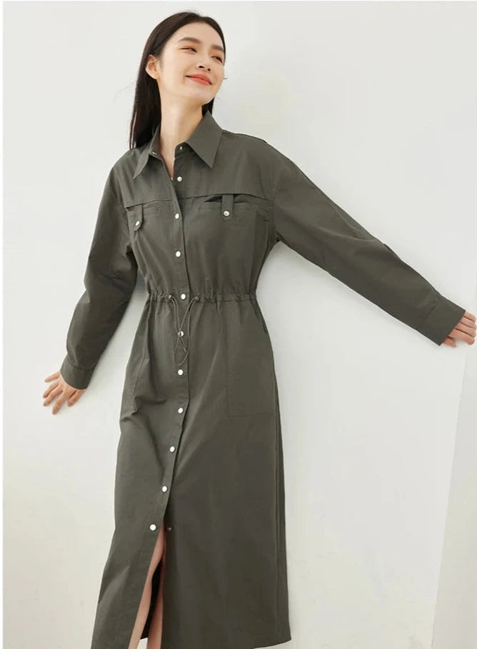 Fashionable Cargo Shirt Dress by Vlim