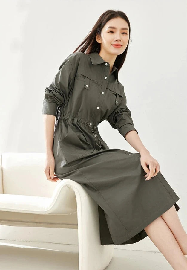 Fashionable Cargo Shirt Dress by Vlim