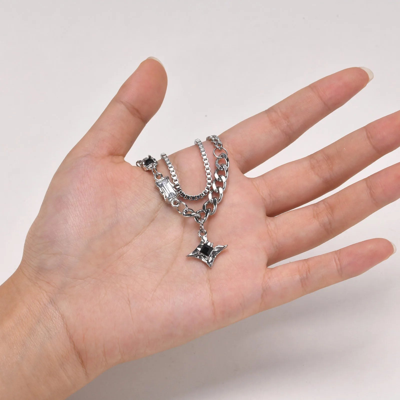 StellaNova Schwarzer Stern Anhänger Choker Halskette für Männer Frauen