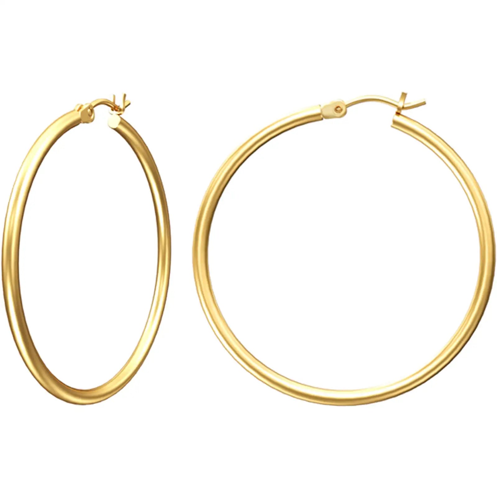 Gouden Kringoorbellen Set met 925 Sterling Zilveren Naald van Glim &amp; Glans