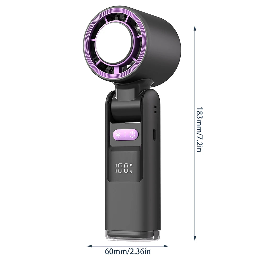Vouwbare Mini Ventilator met Digitale Weergave