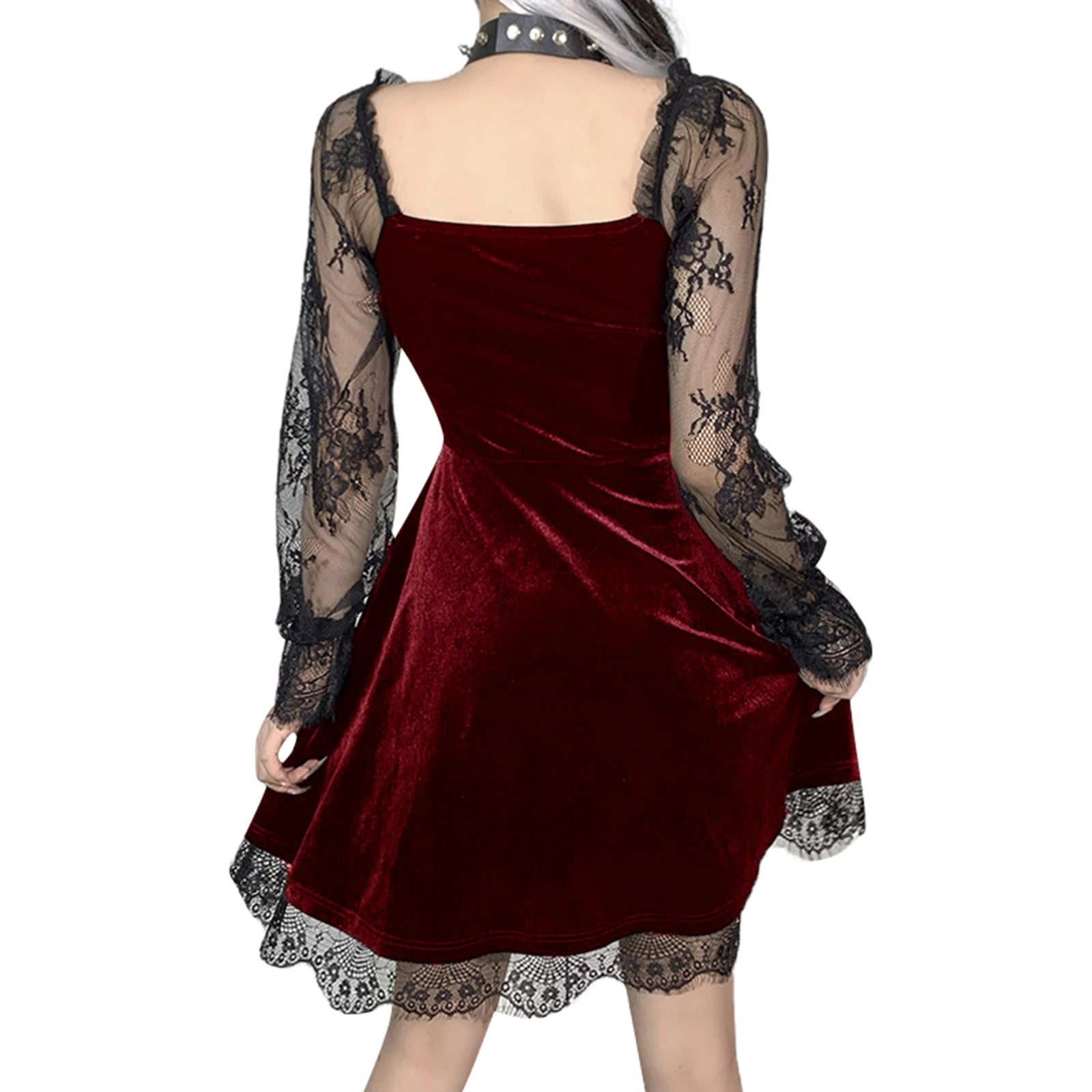 Stilvolles Kleid mit V-Ausschnitt und Glockenärmeln