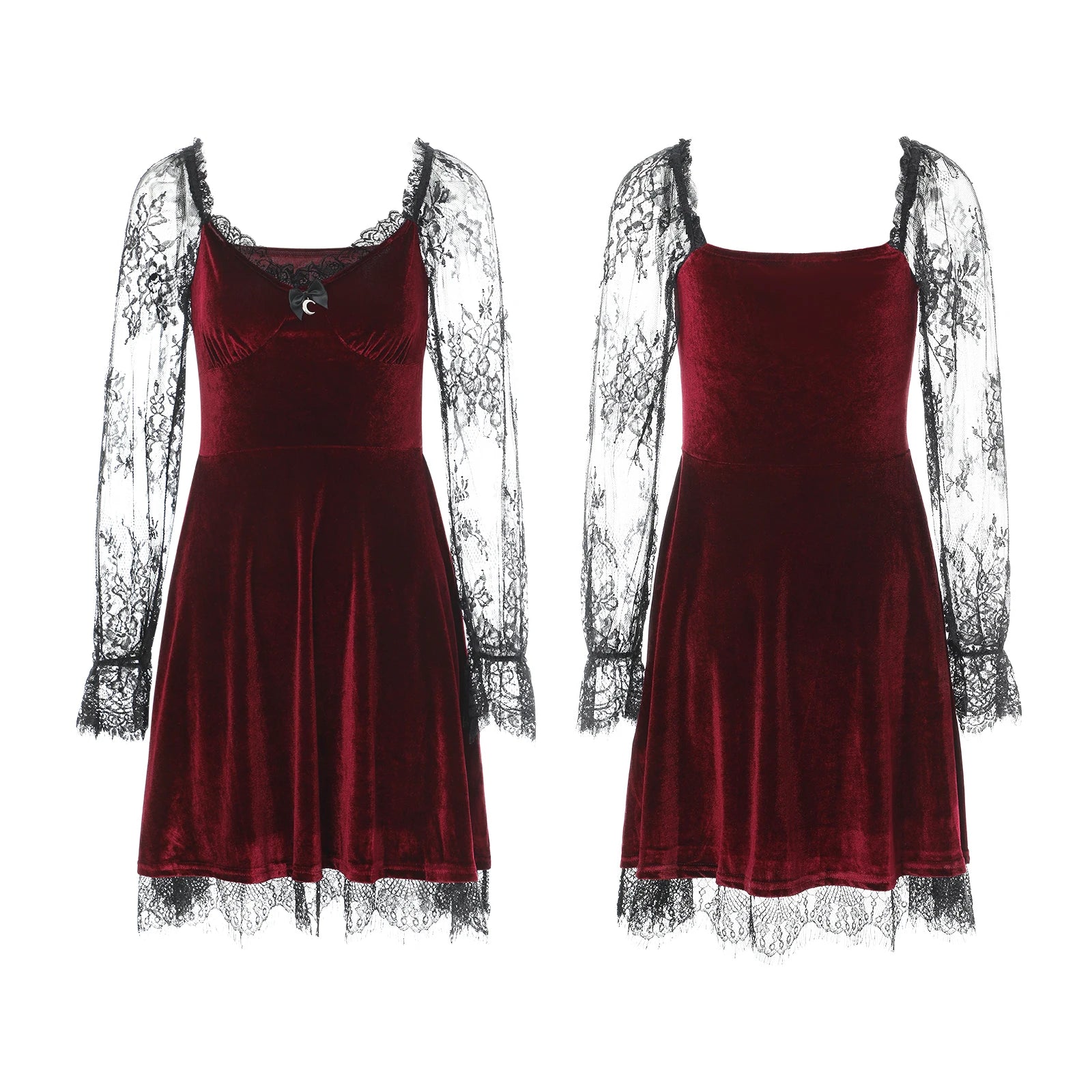 Stilvolles Kleid mit V-Ausschnitt und Glockenärmeln
