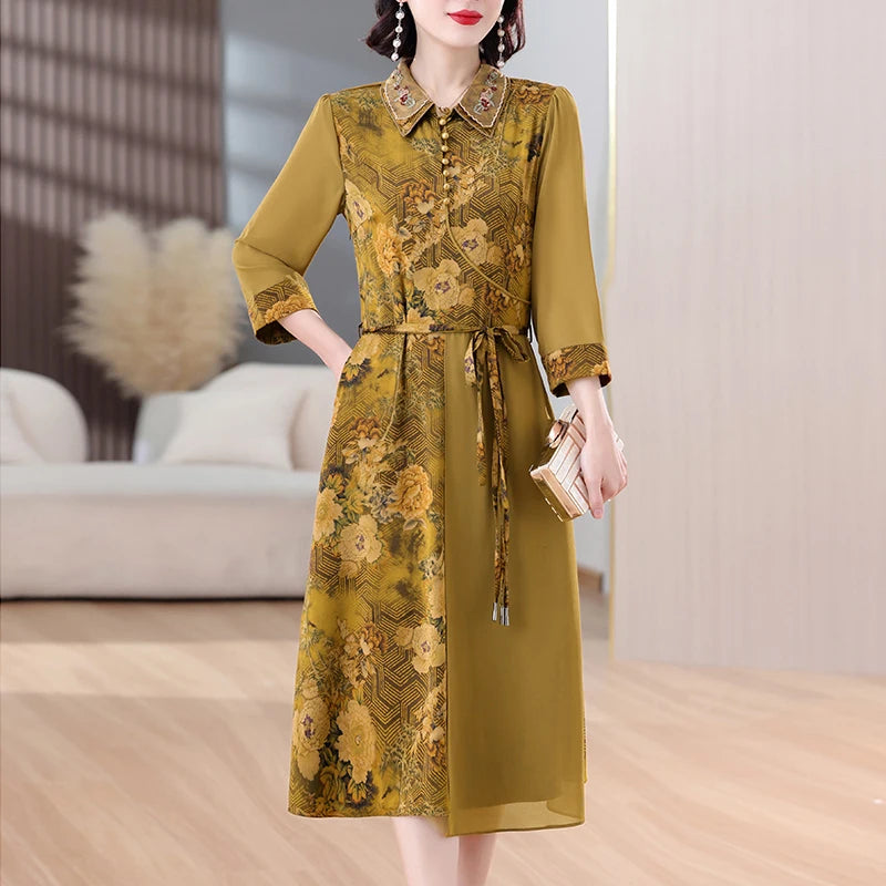 Zonnestraal Mode Boho Blumen Maxi Kleid für sommerliche Abende