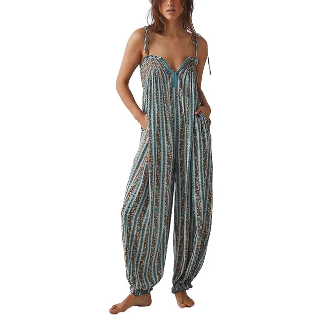 Aurora Dames Boho Bloemen Jumpsuit voor Vrijheid en Zelfexpressie