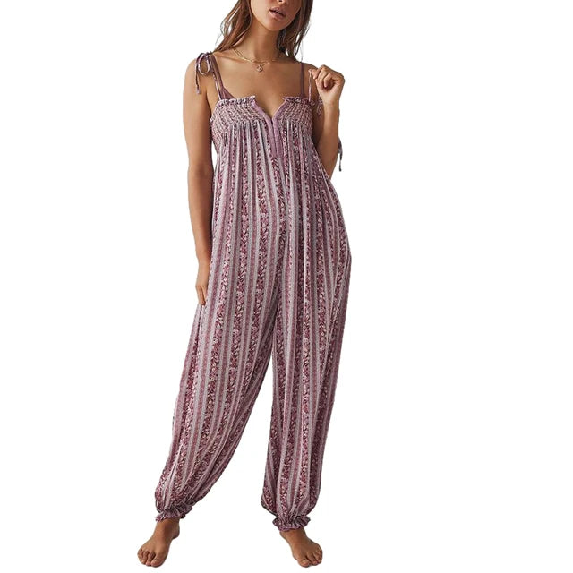 Aurora Dames Boho Bloemen Jumpsuit voor Vrijheid en Zelfexpressie