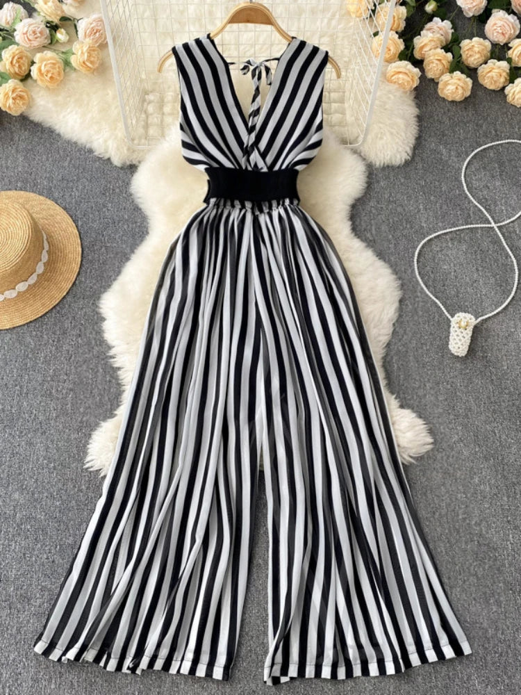 Luna zomer jumpsuit met strepen en stippen
