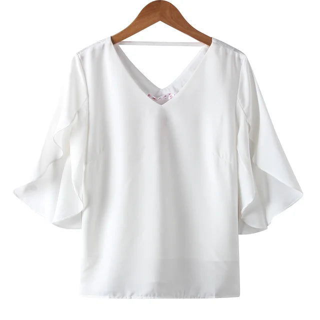 Sinnliche Chiffonbluse mit Schwungvollen Rüschen für Feurige Frauen