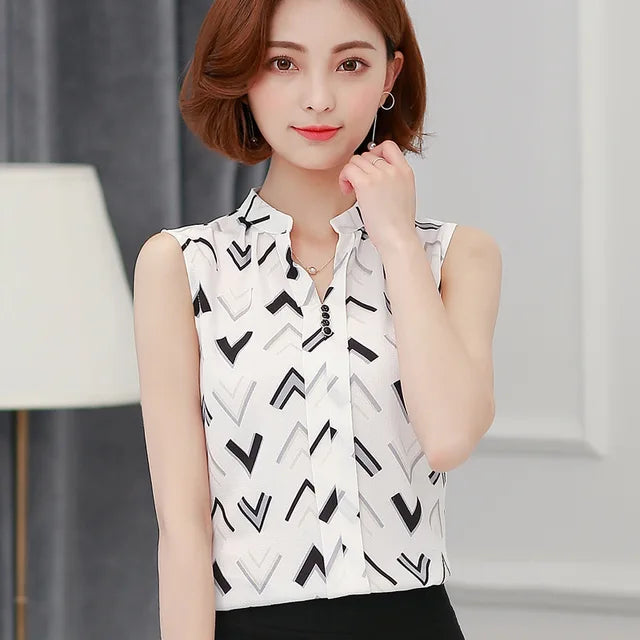Sommerliche Ärmellose Chiffon Bluse für Damen von ChicStyle