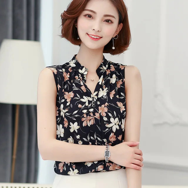 Sommerliche Ärmellose Chiffon Bluse für Damen von ChicStyle