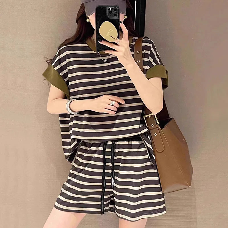 Frisse Mode Zomerse Streep Stijl Set